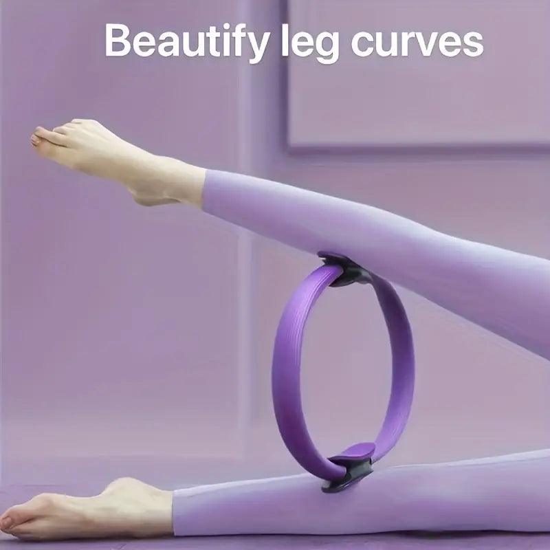 TEMU FlexFit Pilates Ring with dual handles, a compact fitness equipment for strength training and flexibility exercises.