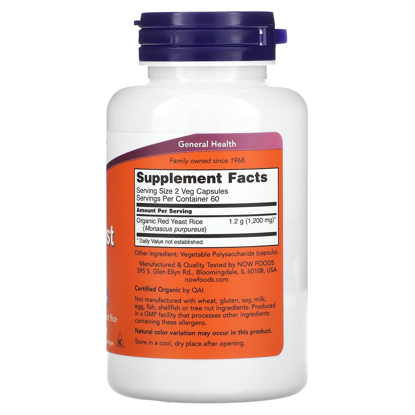 NOW Foods, Red Yeast Rice, 600 mg, 60 Veg Capsules