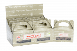 AW GIFTS Satya White Sage Backflow Dhoop Cone box with 24 incense cones for spiritual and aromatic use.