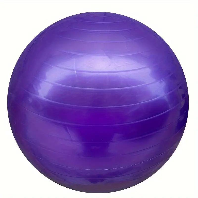 TEMU yoga ball accessory, vibrant blue exercise ball for fitness and balance training, shown with textured surface and inflation details.