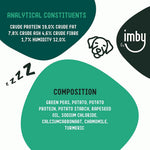 IMBY Snooze & Sleep dog product in 100g packaging, featuring calming ingredients to support relaxation and sleep for dogs.