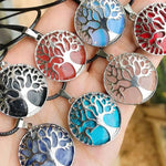 Tree of Life pendant made of natural stone for chakra energy necklace, suitable for women and men, by TEMU.