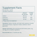 Herbalistas Salte lemon-flavored performance electrolyte supplement sachets, showing six individual packets for hydration and energy.
