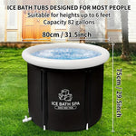 XL portable ice bath tub with insulated cover by TEMU, showing the large tub and its protective insulating lid.