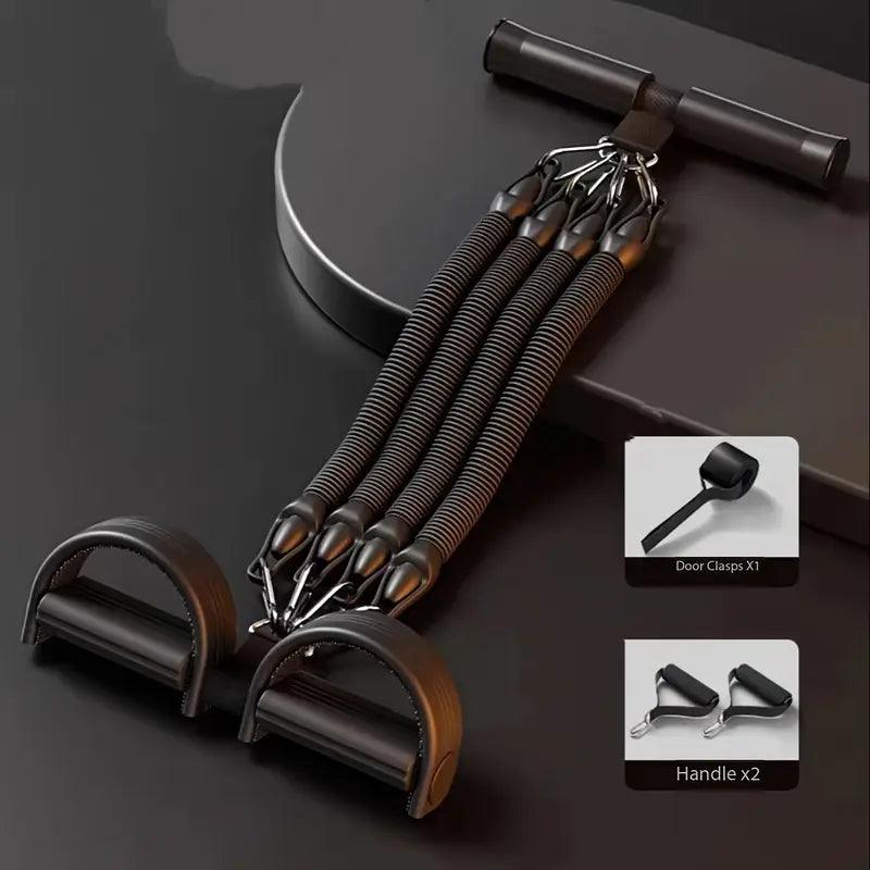 TEMU adjustable resistance tension rope with pedal and handle, fitness accessory for strength training and workout exercises.