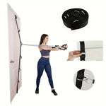 TEMU space-saving resistance band door anchor for fitness equipment, shown attached to door for strength training exercises.