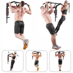 Viking Fitness P-07 pull-up bar and dip stand accessory mounted on a wall for upper body exercise workouts.