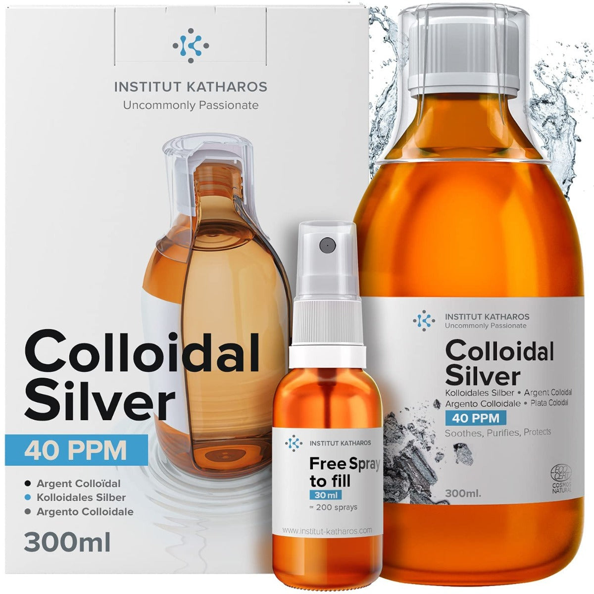 Institut Katharos, Premium Colloidal Silver 40ppm 300mL