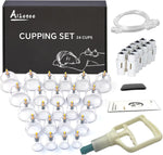 Set of 24 TEMU cupping therapy massage cups for skin and muscle treatment, made of durable plastic with rounded edges.