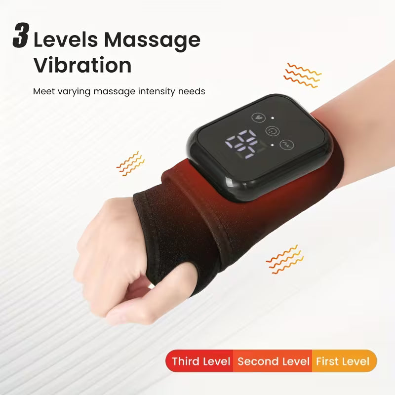 TEMU high-performance electric wrist and arm massager with hot compress, automatic kneading therapy for pain relief and relaxation.