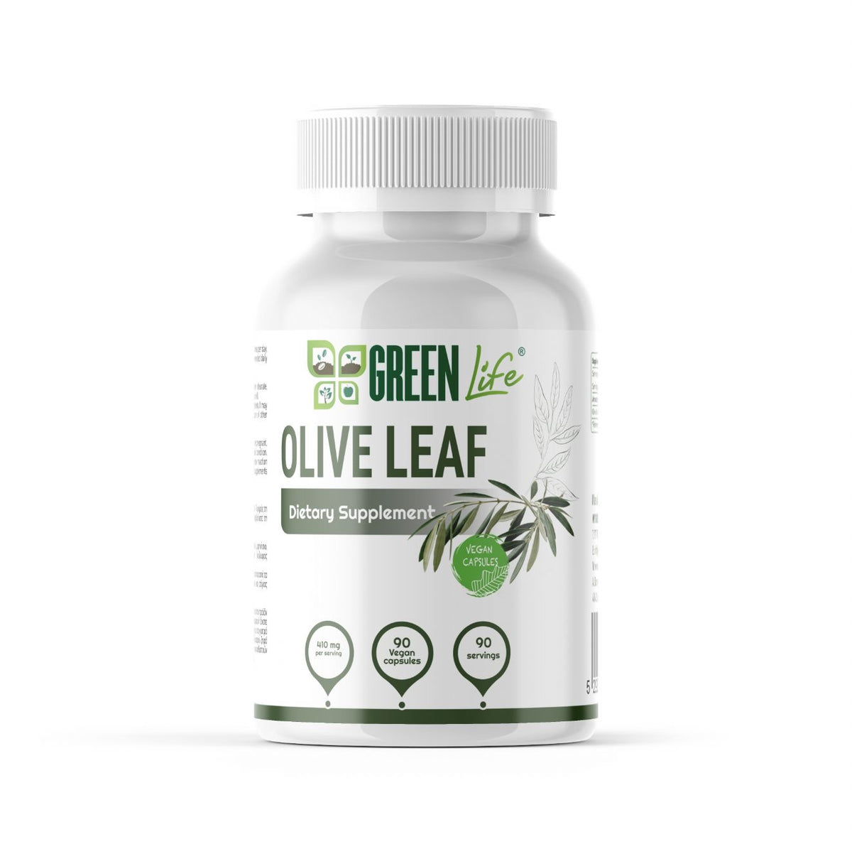 Green Life Olive Leaf 410 mg 90 Vegan Capsules | 1 Capsule Per Serving