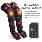Electric full-leg wrapping massager from TEMU with adjustable intensity and heat therapy, shown wrapped around legs for relaxation.