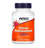 Bioflavonoids supplement in a bottle of 100 vegan capsules by MKSTAVRINOS, with orange citrus fruit in the background.