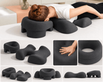 Temu bed pillow set featuring ergonomic support cushions with soft fabric covers, designed for comfortable sleep and relaxation.