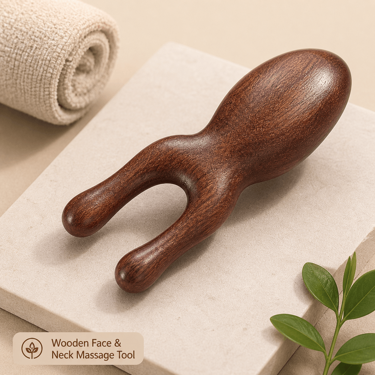 Wooden sandalwood facial massage tool set with Gua Sha, comb, and meridian therapy features, designed for skincare and relaxation.
