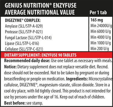 EnzyFuse 90tabs/90serv,Genius Nutrition