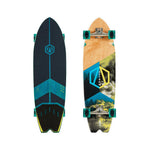 Viking Fitness Forest 34-inch surfskate skateboard with a green forest design and wooden deck, ideal for cruising and carving.