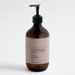SELNAMEd Longevity Hand & Body Wash in Patchouli & Amber Vanilla, 490ml bottle with front label and pump dispenser.