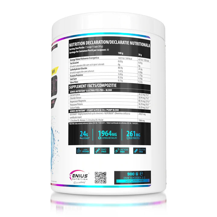 Genius Nutrition GLYCOGEX 2.0 Highly Branched Cyclic Dextrin 900g | 30g Serving | 30 Servings
