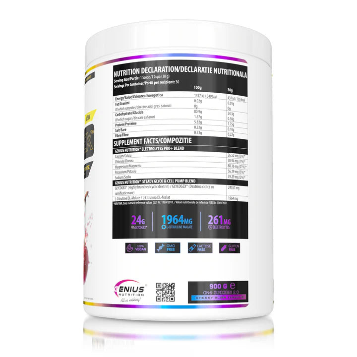 Genius Nutrition GLYCOGEX 2.0 Highly Branched Cyclic Dextrin 900g | 30g Serving | 30 Servings