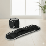 Black adjustable ankle and wrist weights by TEMU, durable fitness accessory for gym, yoga, and cardio workouts.