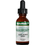 SENTOSA Nutramedix GlucoMedix diabetes control supplement bottle with label, 2oz size, natural health product for blood sugar support