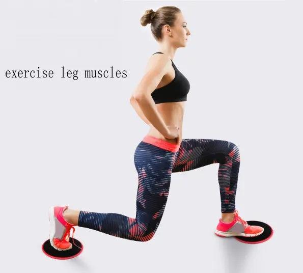Pair of TEMU core sliders used for abdominal workouts, compact fitness equipment for strengthening core muscles.