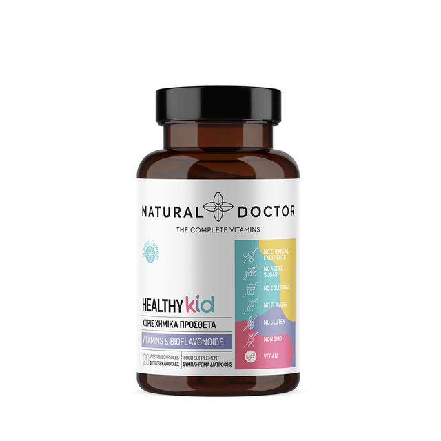 VITAREA Natural Doctor Healthy Kid Multivitamin supplement with 120 vegetarian mini capsule bottles for children’s daily nutrition.