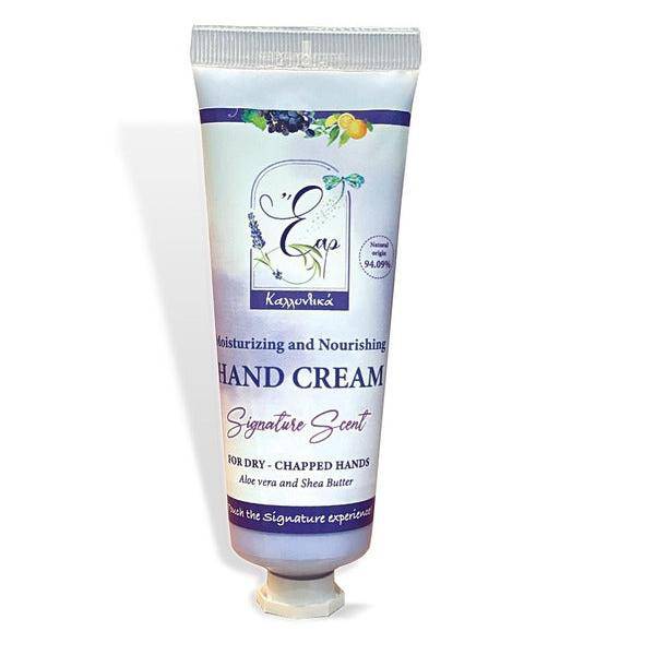 ELIPACK Έαρ hand cream in a 75ml tube, designed for dry, chapped hands with a signature scent in a skincare product image.