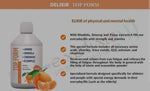 DeLixir Top Form supplement bottle from DETA ELIS with label visible, featuring a sleek design and product details.