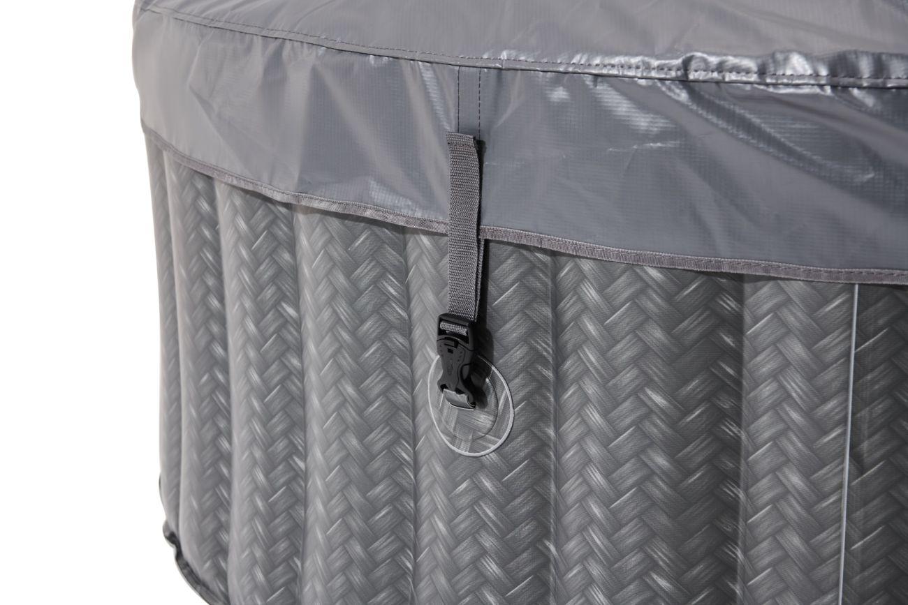 VIKING FITNESS MSpa Ottoman Comfort Series round hot tub with bubble jets, seats for 4+2 persons, outdoor spa relaxation.