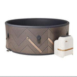 VIKING FITNESS MSpa Mono Frame Series round hot tub with bubble jets, seats for 6+2 persons, outdoor spa for relaxation.