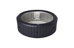 VIKING FITNESS MSpa Aurora Urban Series round hot tub with LED lights, seating for six, featuring bubble spa jets.
