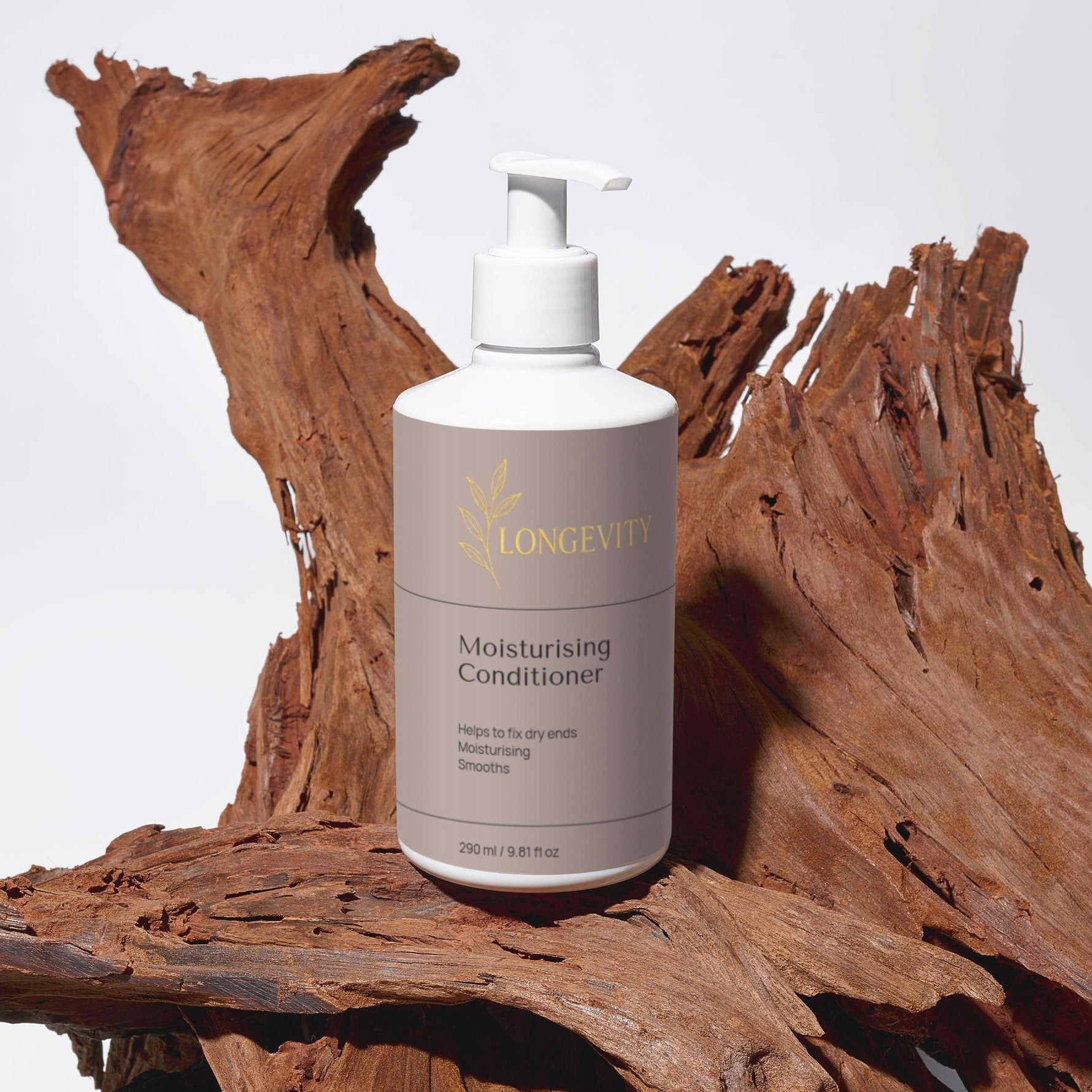 SELFNAMED Longevity Moisturising Conditioner in 290ml bottle with red and white label, showcasing the product and packaging.