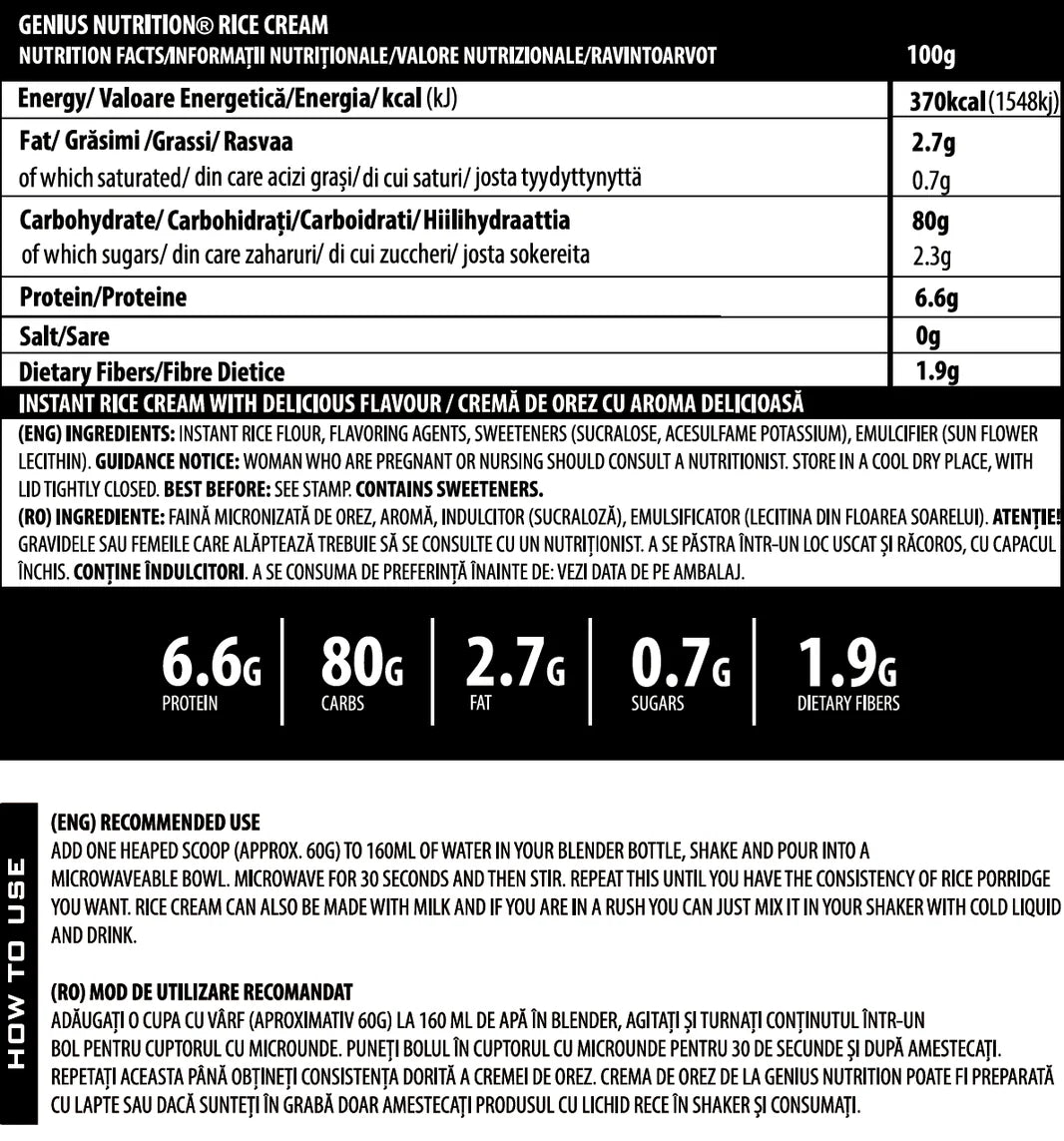 Genius Nutrition Rice Cream Vanilla Ice-Cream 1kg | 60g Serving | Approx. 16 Servings
