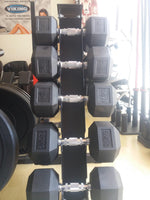 Viking Fitness Viking S-10 Dumbbell Stand with adjustable dumbbells on a plain background.