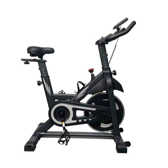 Viking Fitness S-600 Spin Bike viewed from the side, featuring a sturdy frame, adjustable seat, and ergonomic handlebars for indoor cycling.