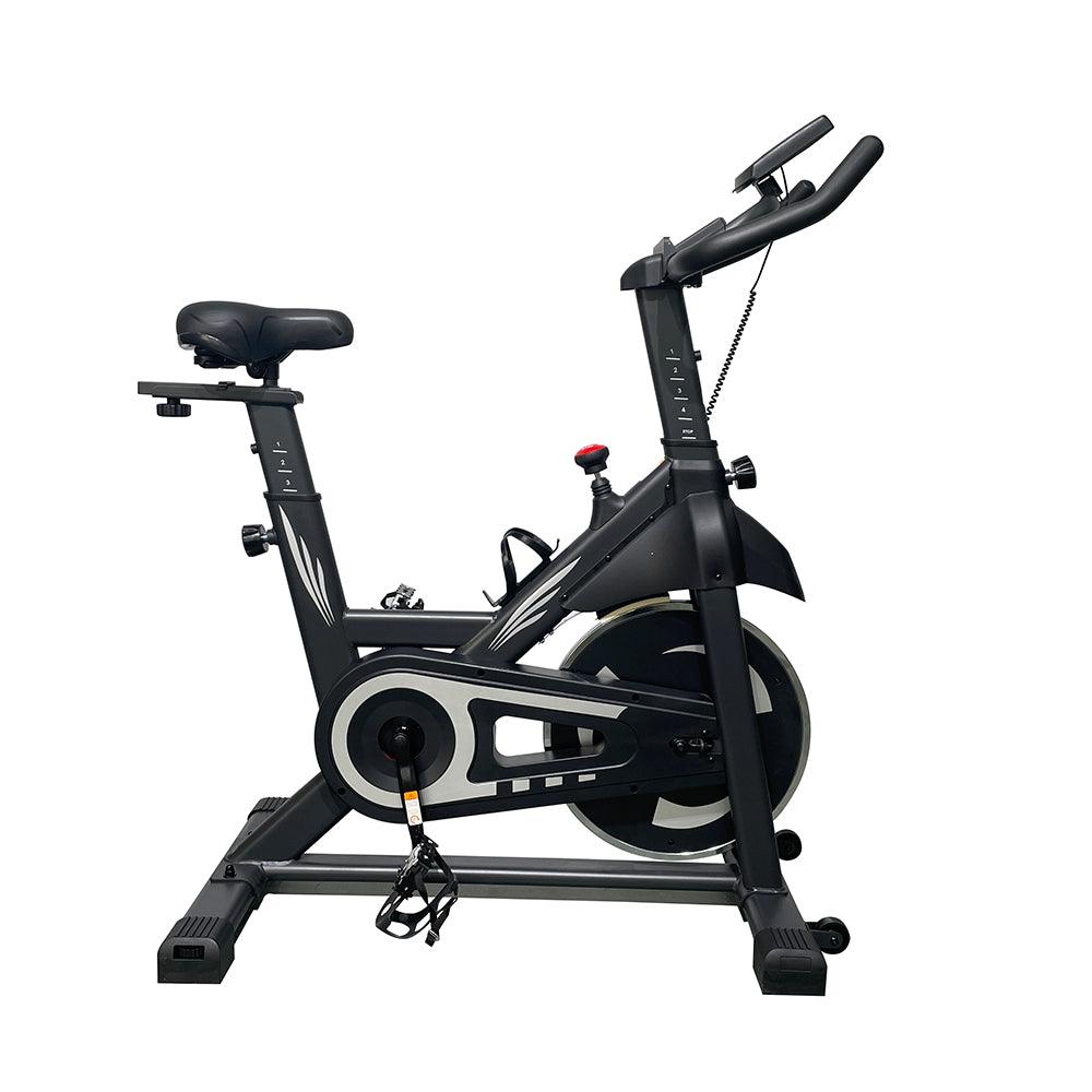 VIKING FITNESS S-600 spin bike shown from the side, featuring a sturdy frame, adjustable seat, and ergonomic handlebars for indoor cycling.