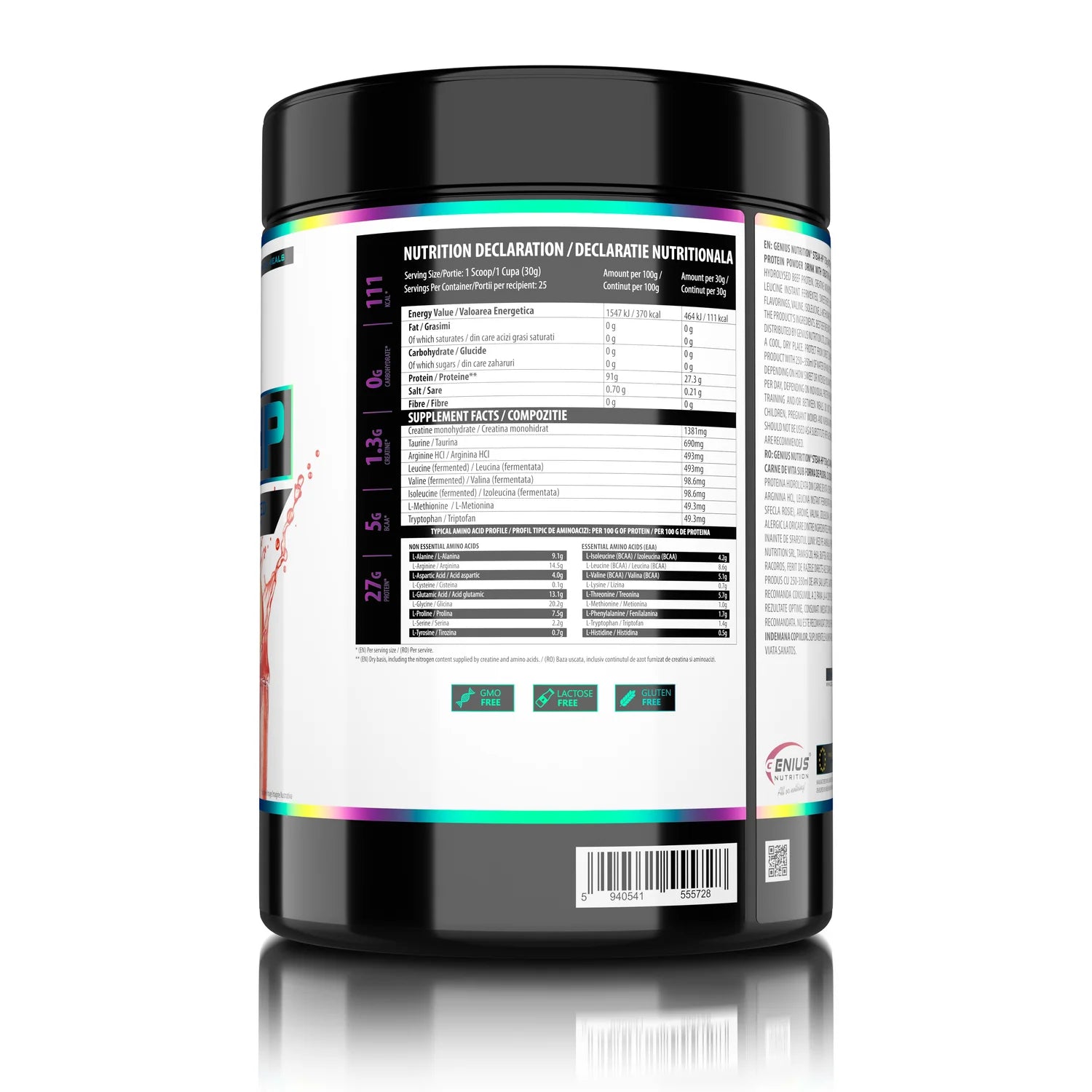 Genius Nutrition STEAK-HP Hydrolysed Beef Protein Red Apple 750g | 30g Serving | 25 Servings