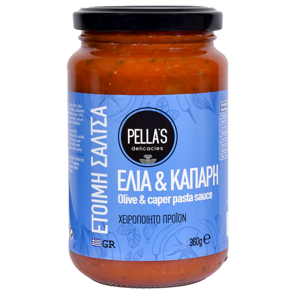 Pella's Delicacies Handcrafted Tomato Sauce with Kalamata Olives & Capers 360g