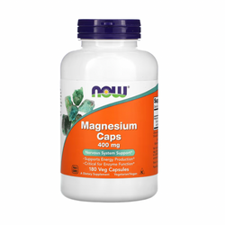 NOW Foods, Magnesium Caps, 400 mg, 180 Veg Capsules
