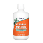 MKSTAVRINOS NOW Foods colloidal minerals supplement in a 32 fl oz bottle, showing the product label and container.