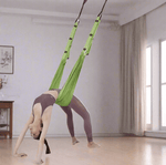Aerial yoga rope and elastic stretching band from TEMU, fitness equipment for low back, handstand, and dance yoga exercises.