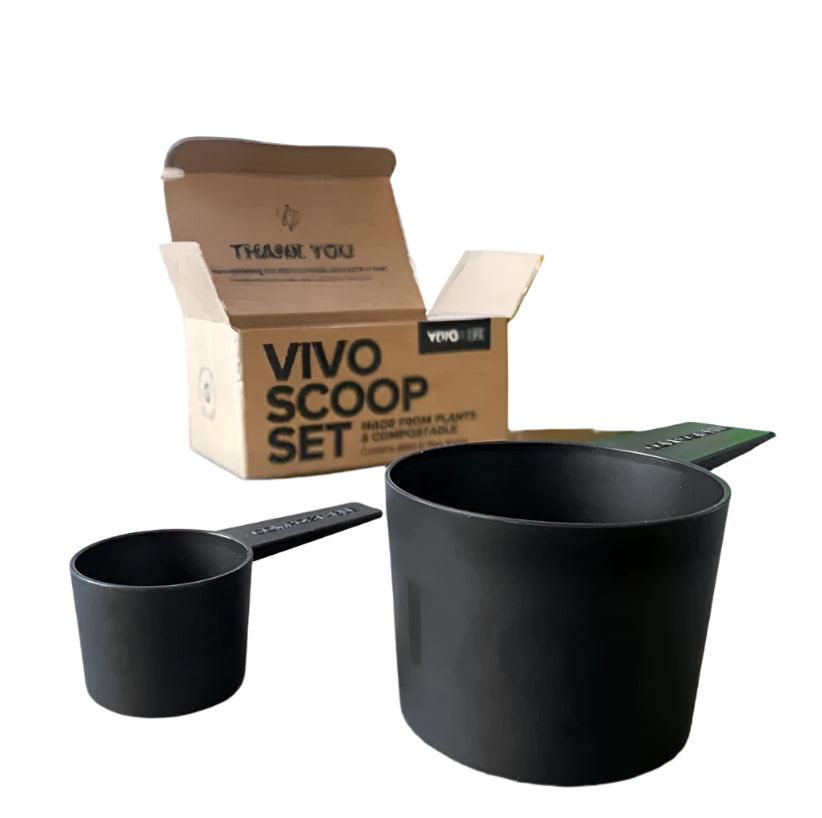Vivo Life compostable scoop set for drinks, eco-friendly and made from biodegradable materials, displayed on a clean background.