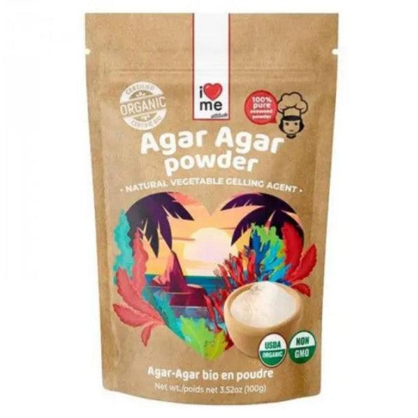 Organic ILOVE ME agar-agar superfood in 100g package, showcasing the product packaging and label.