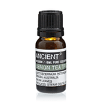 AW Gifts Lemon Tea Tree Essential Oil 10ml for skin care, featuring a clear bottle with a yellow label and natural ingredients.