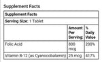 MKSTAVRINOS NOW Foods Folic Acid supplement bottle with 250 tablets, 800 mcg folic acid for health support.