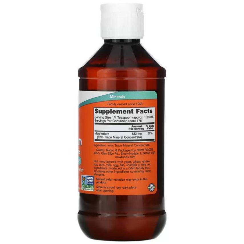 Liquid magnesium supplement bottle by MKSTAVRINOS, containing trace minerals in an 8 fl oz (237 ml) container.