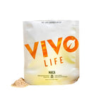 VIVO LIFE MACA Passion & Power supplement package with vibrant label, highlighting organic maca powder for energy and vitality.