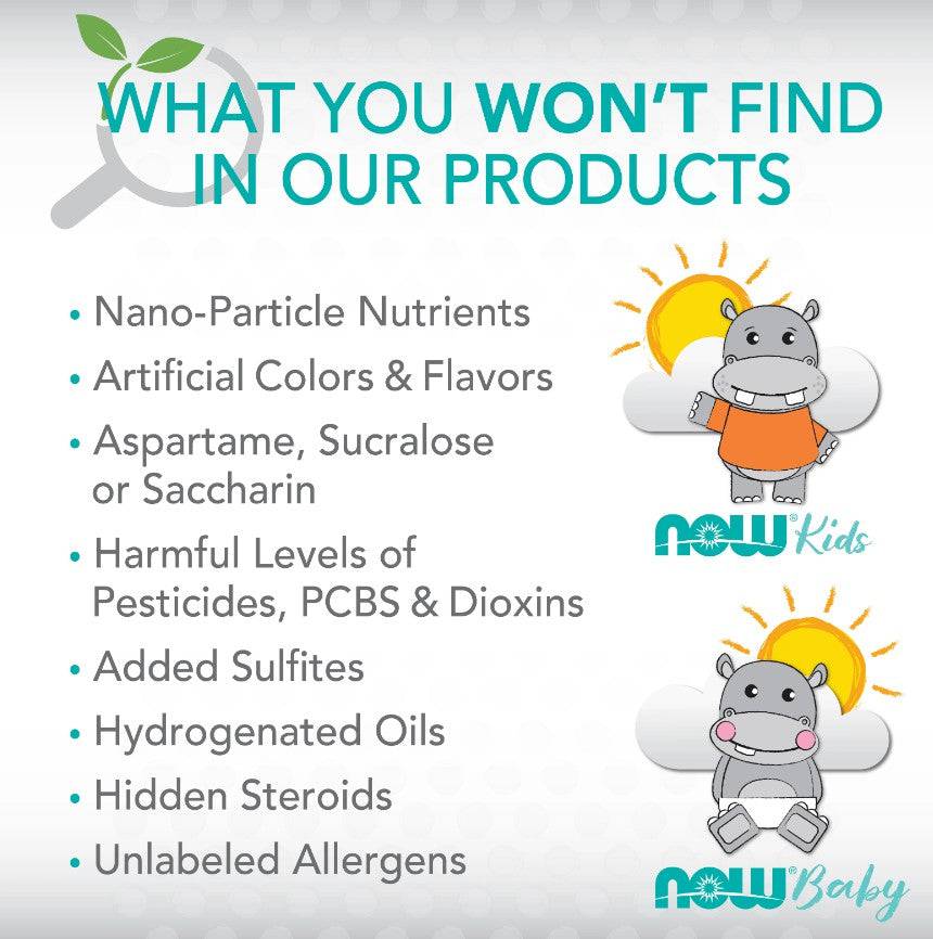 Now Foods Kid Vits Berry Lemonade supplement chewables in colorful packaging for children's daily vitamin intake.